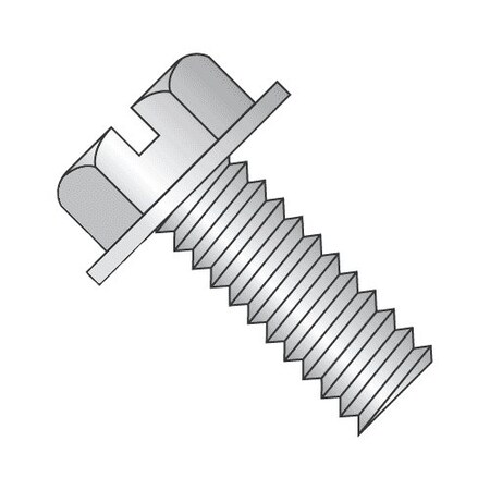 #8-32 X 1-1/8 In Slotted Hex Machine Screw, Plain 18-8 Stainless Steel, 100 PK